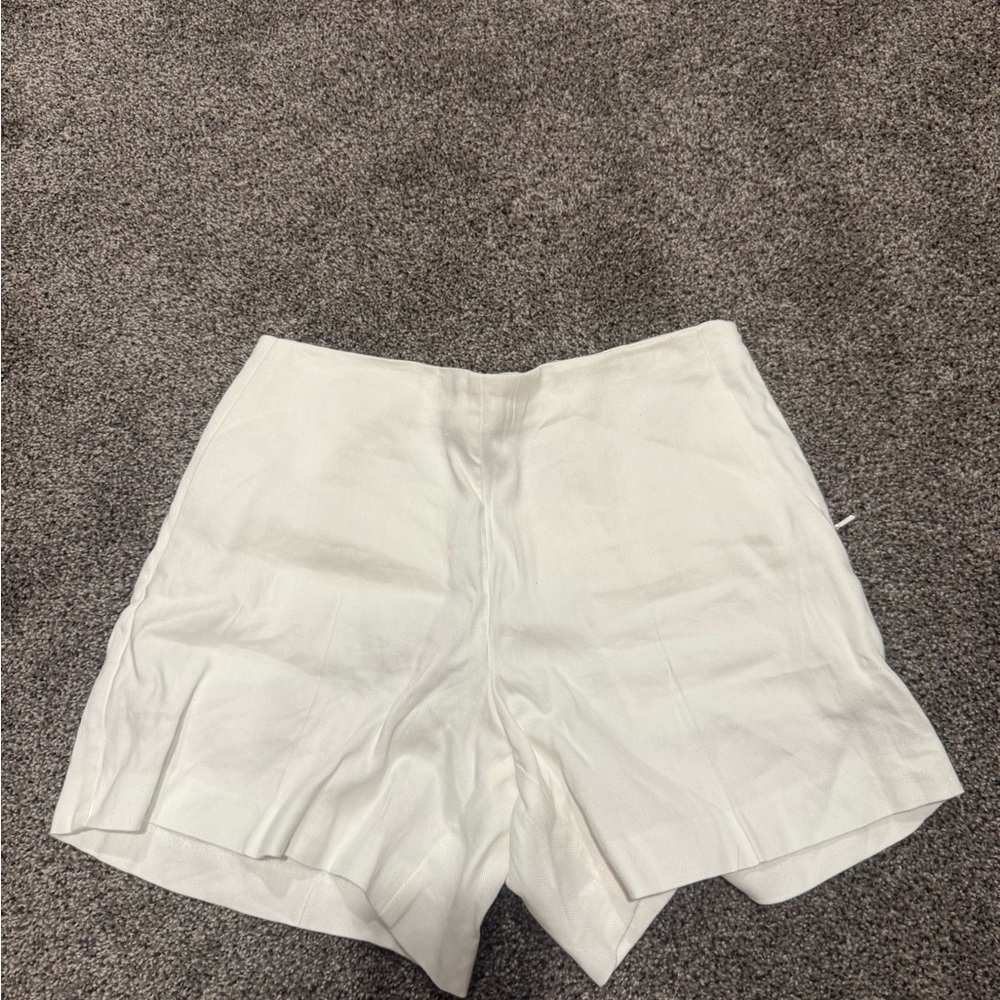 Babaton High Waist Cream Shorts